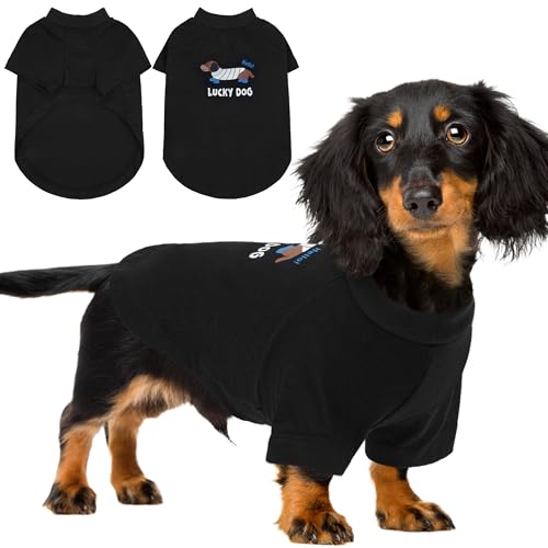 Hunde-Shirt, kariert, für kleine Hunde, Jungen, Mädchen, Katzen, weich, für Welpen, Schwarz, Größe XL von PUMYPOREITY