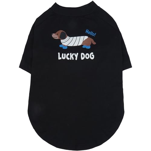 Hunde-Shirt, kariert, für kleine Hunde, Jungen, Mädchen, Katzen, weich, für Welpen, Schwarz, Größe XL von PUMYPOREITY