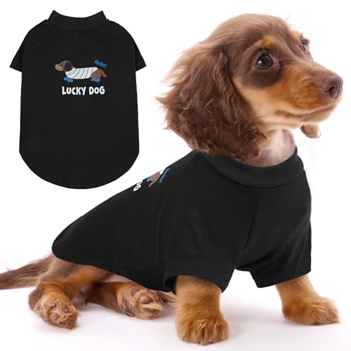 Hunde-Shirt, kariert, für kleine Hunde, Jungen, Mädchen, Katzen, weiches Welpenoutfit, Schwarz, Größe XS von PUMYPOREITY