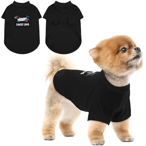 Hunde-Shirt, kariert, für kleine Hunde, Jungen, Mädchen, Katzenkleidung, weiches Welpen-Outfit, Schwarz, Größe M von PUMYPOREITY