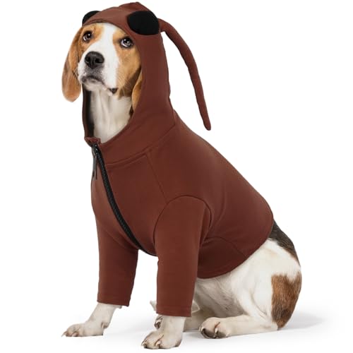 Hundekostüm, Hunde Outfits Hundekleidung Hundemantel Winter Op Body Hund Leckschutz Lustiges Hundekostüm Weihnachtskostüm Shirt Hund Hundeparty-Kleidung Hundeanzug mit Reißverschluss(M) von PUMYPOREITY