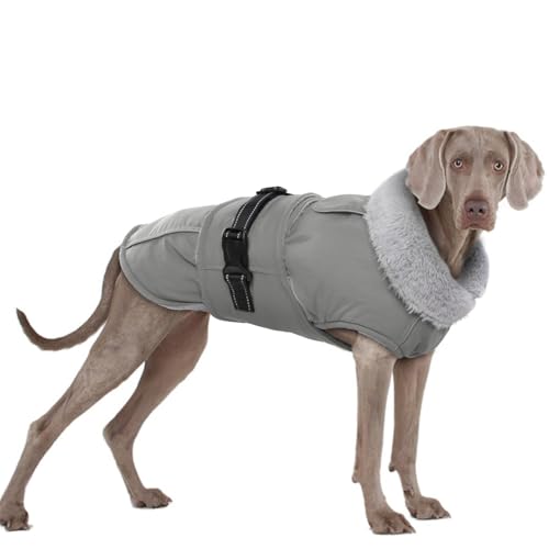 Hundemantel XXXL, Hundejacke Winter Hunde Wintermantel Wasserdicht Hundeweste Winter Warmer Hundepullover(Grau, 3XL) von PUMYPOREITY