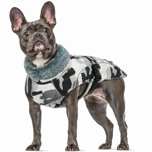 Wintermantel Hund Wasserdicht, Winterjacke Hund Warmer Hundemantel Hunde Fleecemantel Schneeanzug Hund Hundemantel Mittelgroße Hunde(Camouflage, M) von PUMYPOREITY