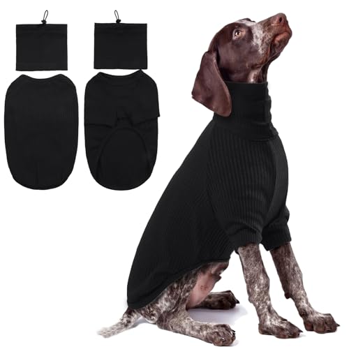 Leicht Sweater für Hunde, Herbst Strickwaren Hunde Warme Jacke Strickpullover Hunde Pyjama Pullover Hunde Leicht Mantel Hundepullover Warm Hundejacke(Schwarz, L) von PUMYPOREITY