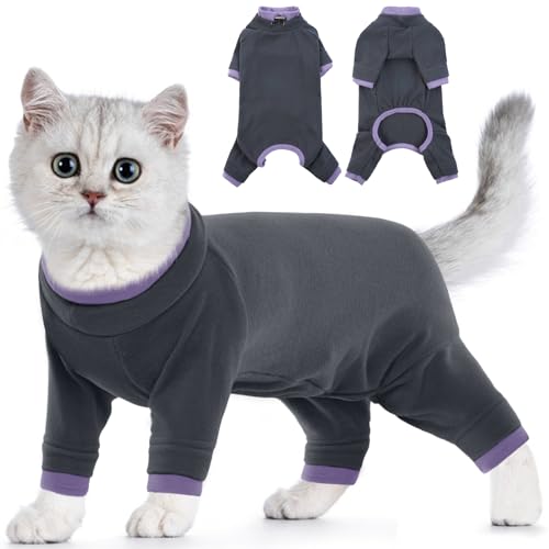 Katzen Kleidung, Pullover Katze Warm Weste Katze-Schlafanzug Jumpsuit Onesie Katze Wintermantel Jacke Katzenkostüm(Schwarz, XL) von PUMYPOREITY