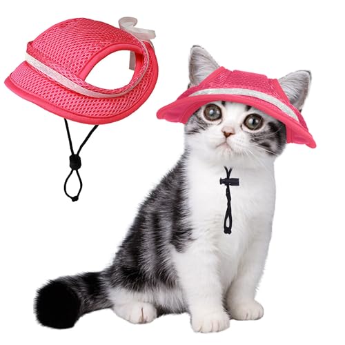 Katzenhüte nur für Katzen, mit verstellbarer Schnur, Rose Pink, Größe L von PUMYPOREITY