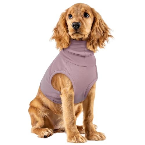 Ohrenschutz Hund, Ohrenschutz Hund Blutohr Lärmschutz Hund Hundeohrschmerzen Ohrenschutz Hunde für Wunden Hunde Ohrenschutz Silvester Beruhigungsweste für Hunde Body Shirt mit Hals(Lila, XL) von PUMYPOREITY