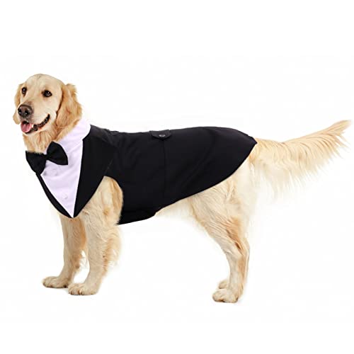 Hundekostüm, Hundekostüm Weihnachten Hunde Halloween Kostüm Hundekostüm Große Hunde Kleidung für Kleine Hunde Hundeanzug Smoking Shirt Hund Weihnachtsoutfit(Schwarz, XXL) von PUMYPOREITY