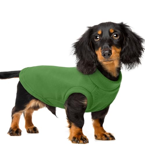 PUMYPOREITY Hundepullover, Fleece-Weste, mittelgroße Hundepullover, weicher Hunde-Wintermantel, kaltes Wetter, Haustierpullover für Hunde und Katzen, Grün, 3XL von PUMYPOREITY