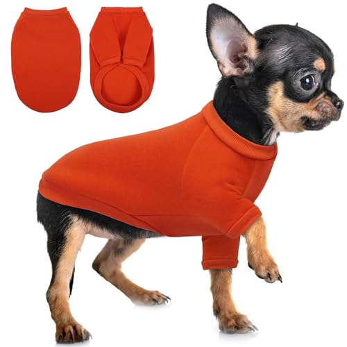 PUMYPOREITY Hunde-Kapuzenpullover, weich, warm, Winter, Orange, Größe S von PUMYPOREITY