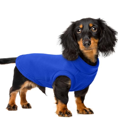 PUMYPOREITY Hundepullover, Fleece-Weste, mittelgroße Hundepullover, weicher Hunde-Wintermantel, kaltes Wetter, Haustierpullover für Hunde und Katzen, Dunkelblau, Größe XXL von PUMYPOREITY