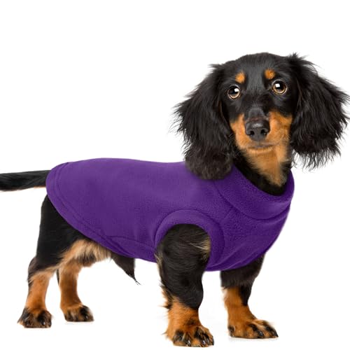 PUMYPOREITY Hundepullover, Fleece-Weste, mittelgroße Hundepullover, weicher Hunde-Wintermantel, kaltes Wetter, Haustierpullover für Hunde und Katzen, Lila, 3XL von PUMYPOREITY