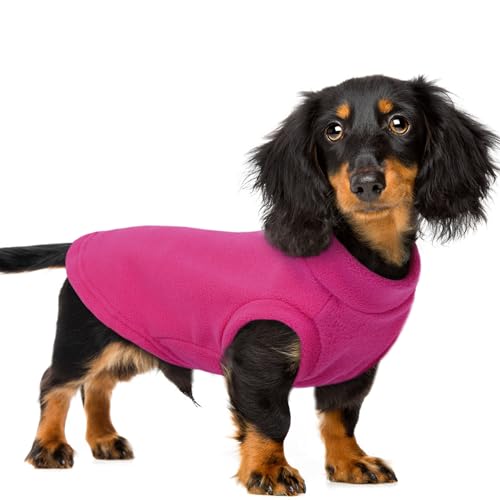 PUMYPOREITY Hundepullover, Fleece-Weste, mittelgroße Hundepullover, weicher Hunde-Wintermantel, kaltes Wetter, Haustierpullover für Hunde und Katzen, Rosenrosa, Größe XXL von PUMYPOREITY