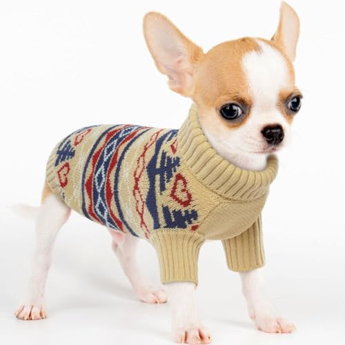 PUMYPOREITY Hundepullover, gestrickter kleiner Hundepullover, Rollkragenpullover, Welpenpullover, Hunde-Weihnachtspullover für Jungen Mädchen, Hunde-Halloween-Pullover für Chihuahua, Französische von PUMYPOREITY