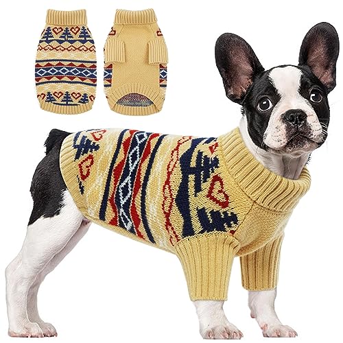 PUMYPOREITY Weihnachtspullover für Hunde, weich, warm, Rollkragenpullover, Größe XL, Khaki, Größe XL für Beagle, Corgi von PUMYPOREITY