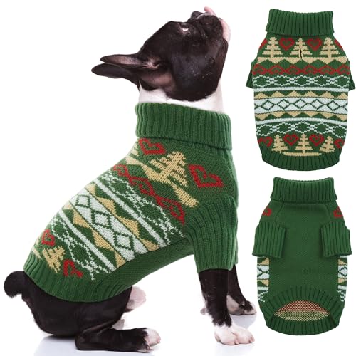 PUMYPOREITY Hundepullover mit Loch für die Leine, gestrickte Hundepullover für mittelgroße Hunde, warmer Hunde-Weihnachtspullover für Jungen und Mädchen, Hunde-Halloween-Pullover für Dackel, von PUMYPOREITY