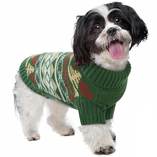 PUMYPOREITY Hundepullover mit Loch für die Leine, gestrickte Hundepullover für mittelgroße Hunde, warmer Hunde-Weihnachtspullover für Jungen und Mädchen, Hunde-Halloween-Pullover für Dackel, von PUMYPOREITY