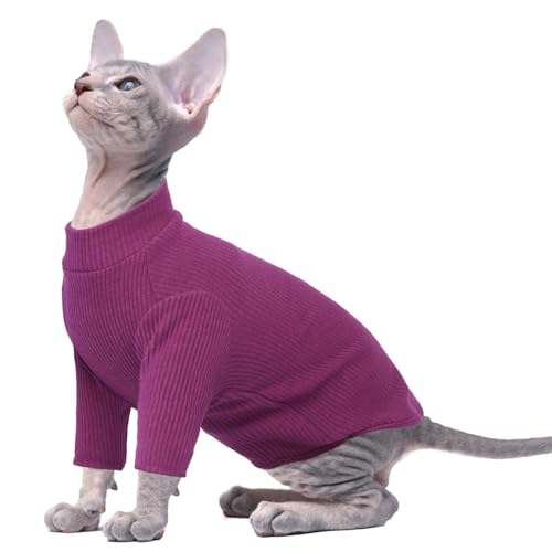 PUMYPOREITY Katzen Kleidung Sphynx, Nacktkatzen Kleidung Katzen Klamotten Sphynx Cat Clothes Katzenbody Nach Op(Rot, S) von PUMYPOREITY