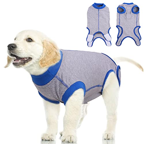 PUMYPOREITY Recovery Suit Hunde, Erholungsanzug Wundschutzanzüge Für Welpen Postoperative Pflege Schutzkleidung Wunden nach Chirurgie Anti-Lecken E-Halsband-Alternative nach Operationen(Grau, XS) von PUMYPOREITY