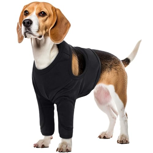 Ellenbogenbandage Hund Vorderbein, Ellenbogenschützer Hund Hundebandage Vorderbein Recovery Sleeve Hund Ellenbogenbandage Ärmel für Hunde(Schwarz, XL) von PUMYPOREITY