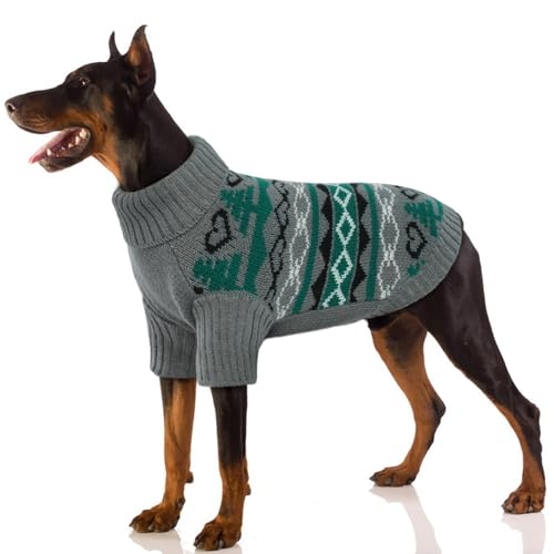 Hundepullover XL, Hundemantel XL Strickpullover Hund Sweater für Hunde Mantel Winter Hundepulli Weihnachten(Grau, XL) von PUMYPOREITY