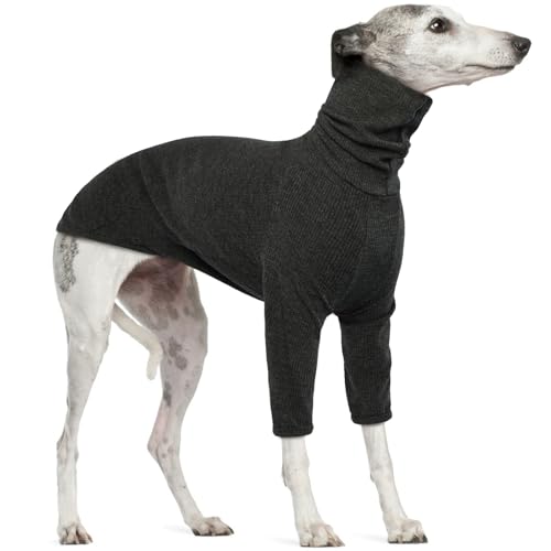 Rollkragenpullover Windhund, Warme Windhund Winter Kleidung Pullover Lurchers Jacke Hundepullover Mittelgroße Hunde Dog Sweatshirt(Grau, M) von PUMYPOREITY