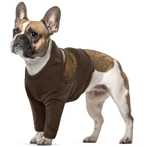 Vorderbein Ärmel für Hunde, Single Front Leg Recovery Sleeve Hund Vorderbeinschoner Ellenbogenbandage Protector für Hot Spots Wunden Bandagen(Braun, M) von PUMYPOREITY