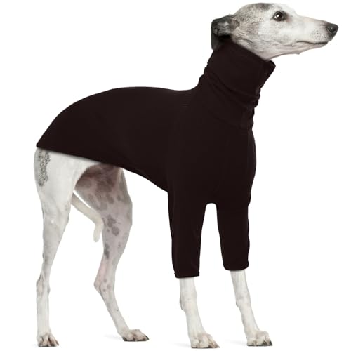 Windhund Mantel, Winter Hundepullover Strickpullover Windhund Sweater Hundejacke Große Hunde Winter Pullover Lurchers Mantel Windhund Sweatshirt(Braun, L) von PUMYPOREITY