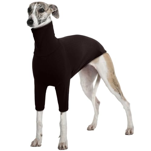 Windhund Pullover, Windhund Winter Jacke Strickpullover Hund Groß Greyhound Hundemantel Windhund Schlafanzug Jacke Salukis Mantel(Braun, 2XL) von PUMYPOREITY