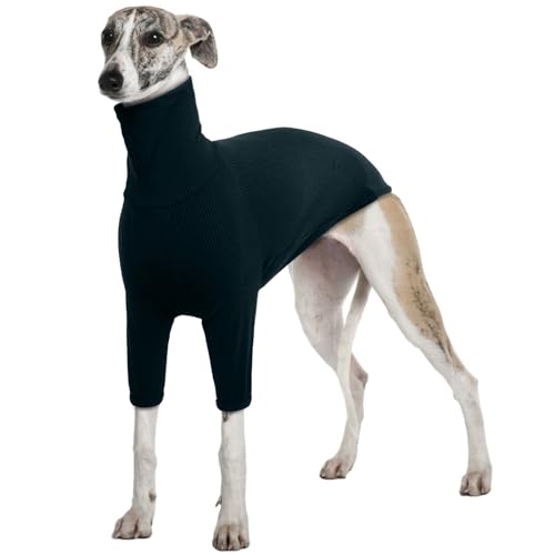 Windhund Pullover, Windhund Winter Jacke Strickpullover Hund Groß Greyhound Hundemantel Windhund Schlafanzug Jacke Salukis Mantel XXL Hundepullover(Dunkelgrün, 2XL) von PUMYPOREITY