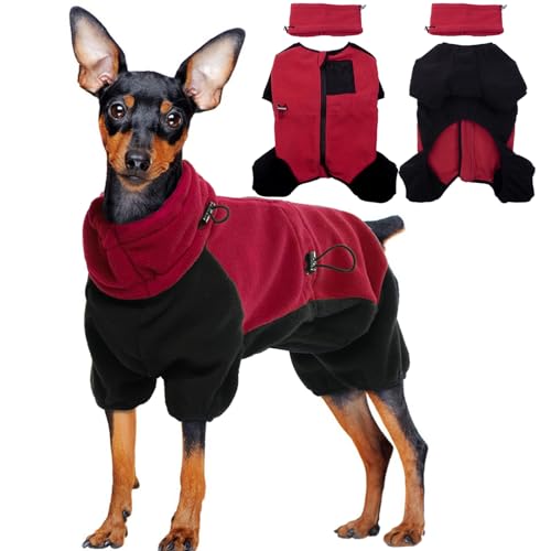 Wintermantel Hund XS, Winterjacke Hunde Klein Warmer Hundemantel mit Snoods für Hunde Hundeweste Kleine Hunde Winterkleidung Wintermantel Chihuahua(Rot, XS) von PUMYPOREITY