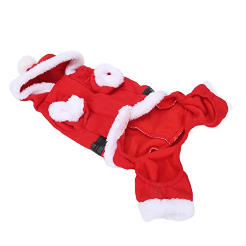 Hund Santa Claus Kostüm - Weihnachtstierkleidung für Kleine, Mittlere, Große Hunde - Warmer Winter Hoodie -Mantel (M) von PUNELE