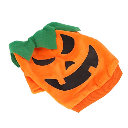 Syrisora Halloween-Hundehemd, süße Kürbisgeister, weiche, elastische Haustier-Cosplay-Kleidung für kleine, mittelgroße Hunde und Katzen (Orange) von PUNELE