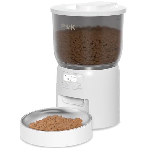 Futterspender für Katzen, automatisch, 3 l, Futterspender für Katzen, mit personalisiertem Futterprogramm, Schüsseln aus Edelstahl, geeignet für kleine mittelgroße Tiere von PUPPY KITTY