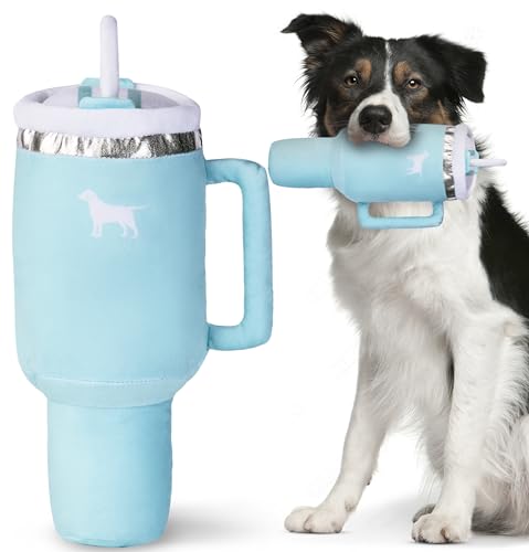 PUPROAR Pup Cup Tumbler – Plüsch und quietschendes lustiges Hundespielzeug, bestes Geburtstagsspielzeug für Hunde, coolste Geschenke für Jungen und Mädchen, Welpengeburtstage (Minzgrün) von PUPROAR