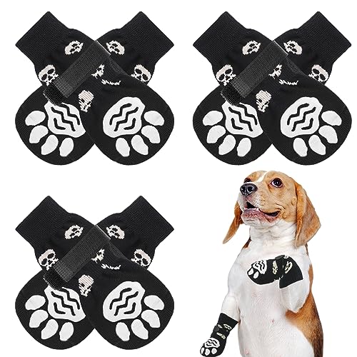 PUPTECK Hundesocken Pfotenschutz Anti Rutsch Outdoor Indoor 3 Paar, Hundeschuhe für kleine, mittlere, große Hunde, Sommer Hitzeschutz Pfoten Schutz Pads mit Griffen für ältere Hunde Hartholzböden von PUPTECK