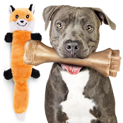Hundespielzeug für aggressive Kauer, unzerstörbare Hundeknochen für aggressive Kauer, robustes Kauspielzeug für schwere Hunde, Zahnspielzeug für große Hunde mit strapazierfähigem Nylon für große und von PUPTILY