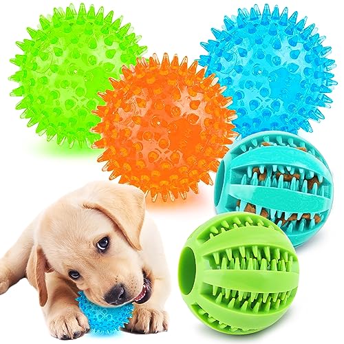 PUPTILY MAXZER 2 verschiedene Funktionen, interaktive Bälle für Hunde, 6,3 cm, quietschende Hundebälle, Spielzeug und Welpen-Kauspielzeug, Bälle für kleine Hunde, Hundebälle für saubere Zähne und von PUPTILY