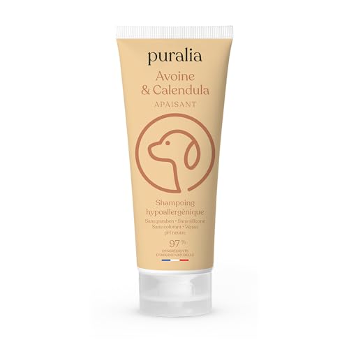 puralia - Hypoallergenes Shampoo für Hunde, 250 ml, 97 % Inhaltsstoffe natürlichen Ursprungs – Formel auf Basis von Hafer und Calendula von PURALIA