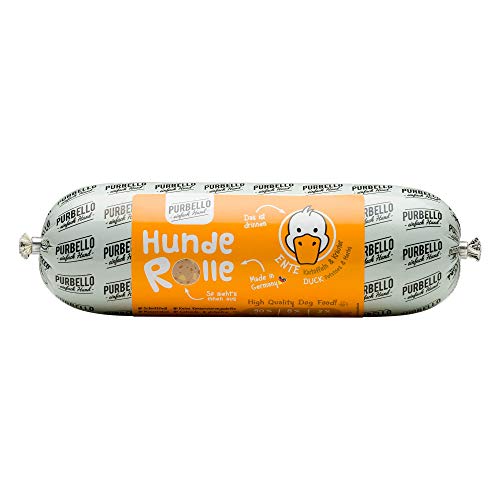 PURBELLO Hunde-Rolle Ente mit Kartoffel & Kräutern - Monoprotein Hundefutter mit hohem Fleischanteil - Nassfutter für Hunde - Hundewurst schnittfest & getreidefrei - 8 x 800 g von PURBELLO