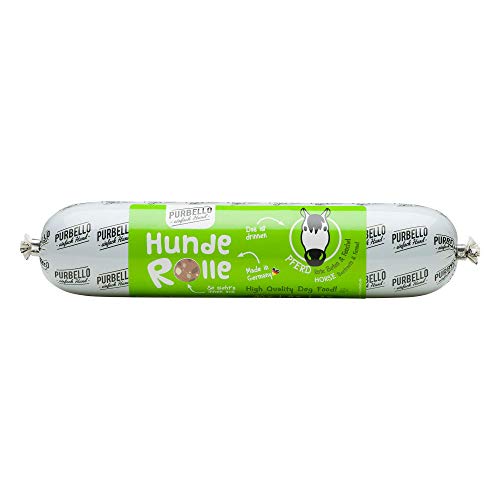 PURBELLO Hunde-Rolle Pferd mit Roter Bete & Fenchel - Monoprotein Hundefutter mit hohem Fleischanteil - Nassfutter für Hunde - Hundewurst schnittfest & getreidefrei, 8 x 400 g von PURBELLO