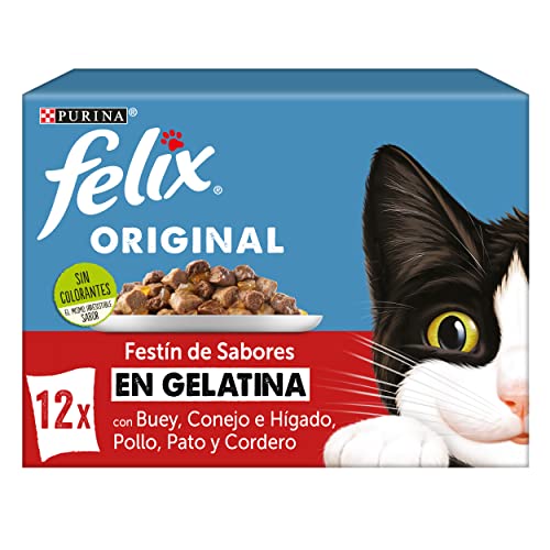 PURINA FELIX Gelatina Katzenfutter Auswahl Fleischsortiment 6 x [12 x 85 g] von Felix