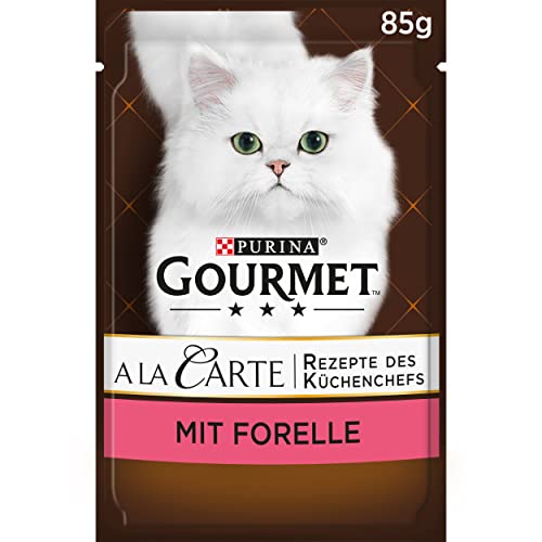 PURINA GOURMET A la Carte Katzenfutter nass, mit Forelle und Gemüse, 26er Pack (26 x 85g) von Gourmet