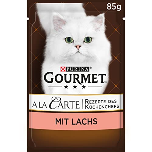 Gourmet A la Carte Katzenfutter nass, mit Lachs und Gemüse, 26er Pack (26 x 85g) von Gourmet