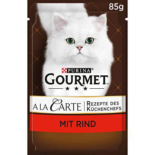 Gourmet PURINA GOURMET A la Carte Katzenfutter nass, mit Rind und Gemüse, 26er Pack (26 x 85g) von Gourmet