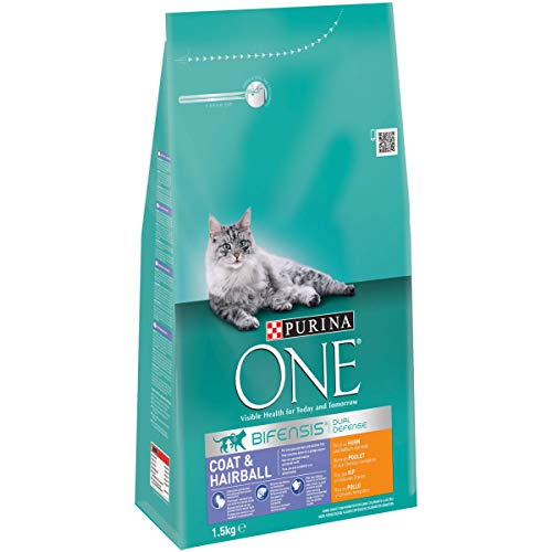 One Coatund Hairball Katzenfutter Huhn, 1,5 kg von PURINA ONE