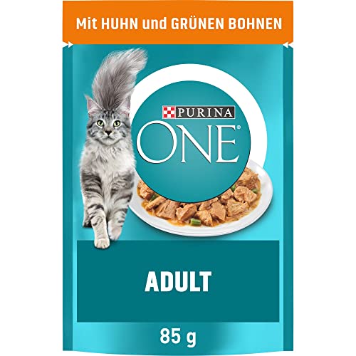 PURINA ONE Adult Katzenfutter nass, zarte Stückchen in Sauce mit Huhn, 26er Pack (26 x 85g) von PURINA ONE