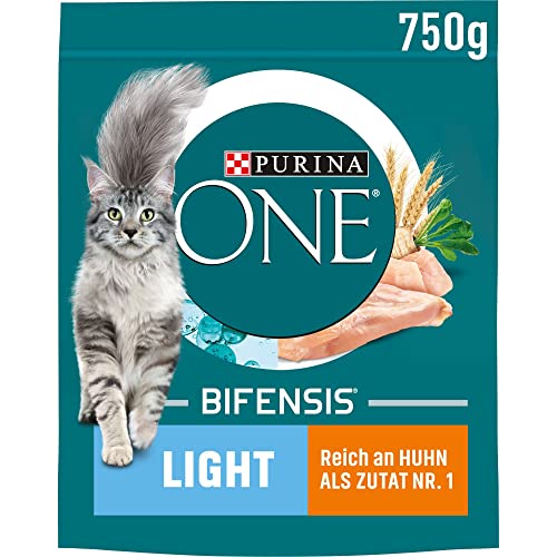 PURINA ONE BIFENSIS Light Katzenfutter trocken, reich an Huhn, 6er Pack (6 x 750g) von PURINA ONE