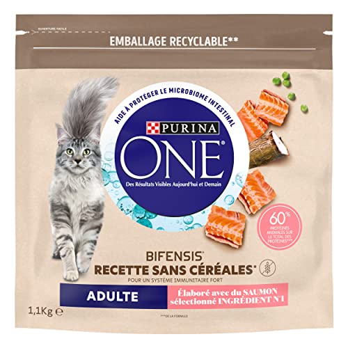 PURINA ONE Erwachsene ohne Crereales Lachs 1,1 kg Trockenfutter für ausgewachsene Katzen von PURINA ONE