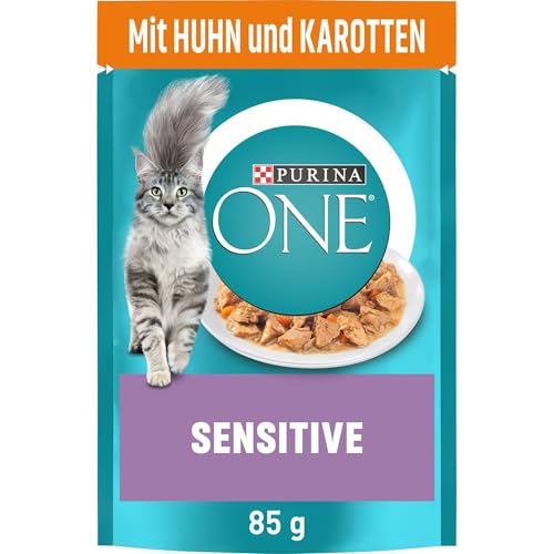 PURINA ONE Katzennassfutter, hochwertige Katzennahrung, reich an Vitaminen und Mineralstoffen, 24er Pack (24 x 85 g Beutel) von PURINA ONE